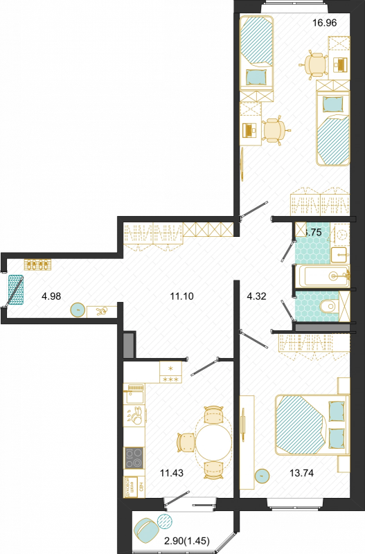 2 ккв 67,8 м²