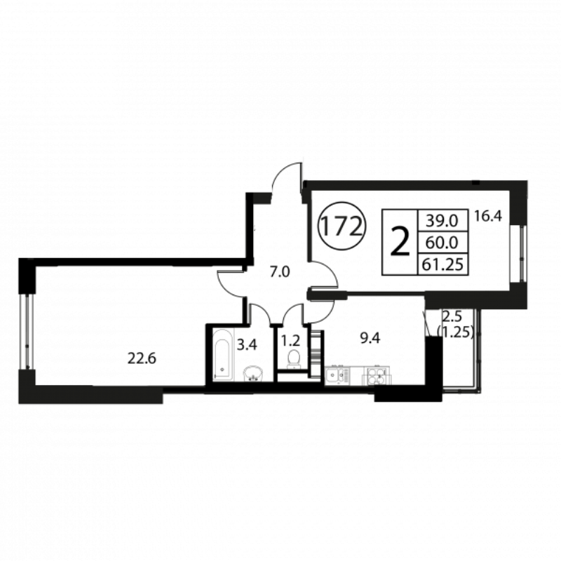 2 ккв 61,3 м²