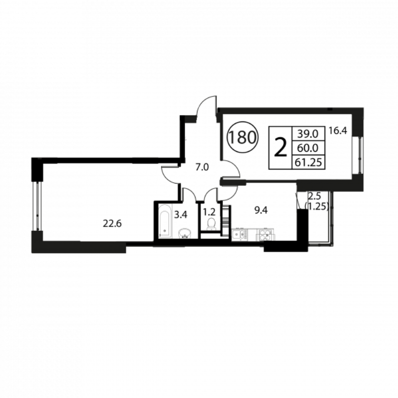2 ккв 61,3 м²