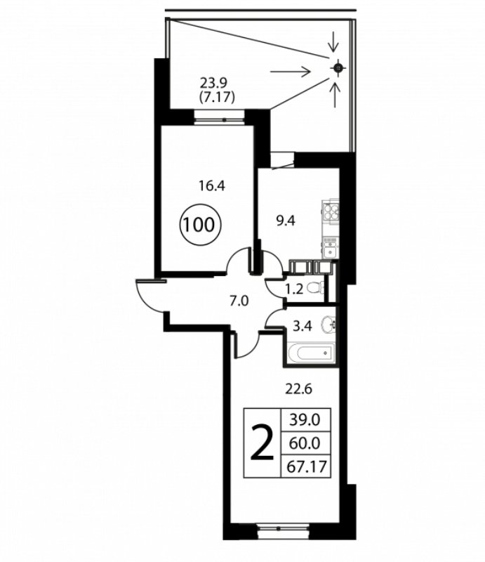 2 ккв 67,2 м²