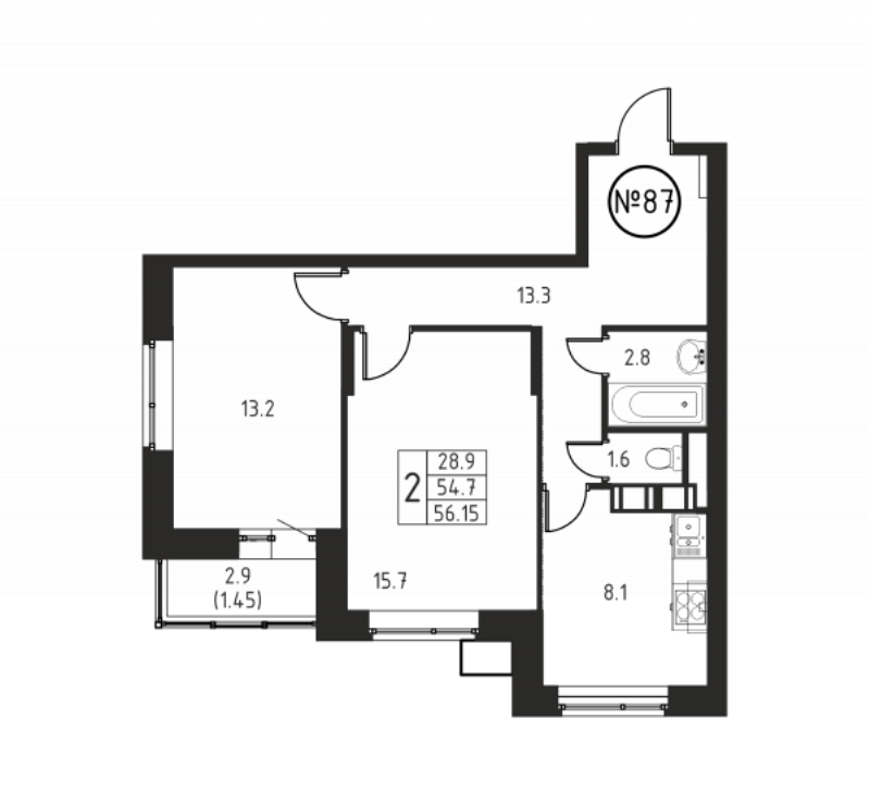 2 ккв 56,2 м²