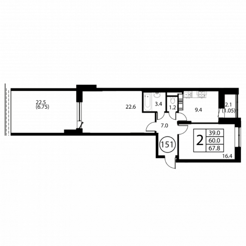 2 ккв 67,8 м²