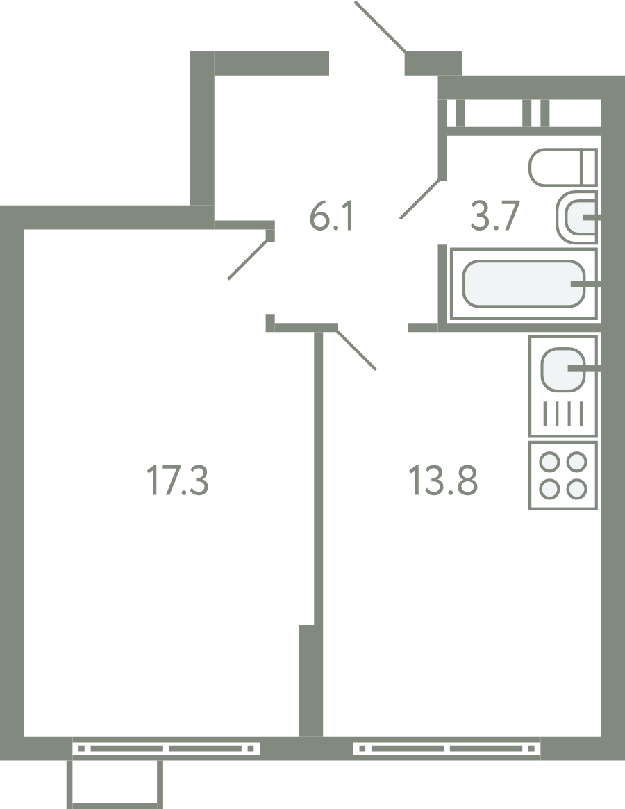 1 ккв 39,6 м²