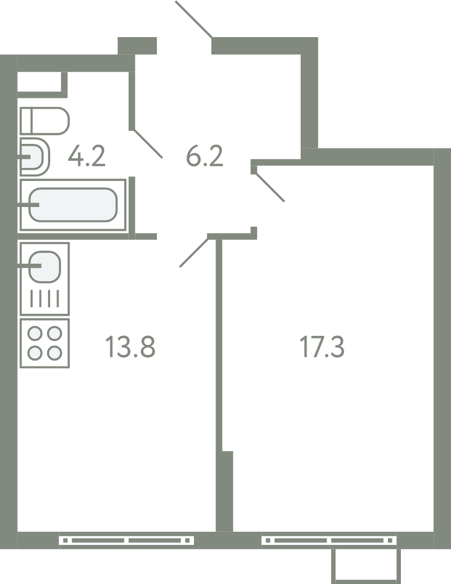 1 ккв 40,5 м²