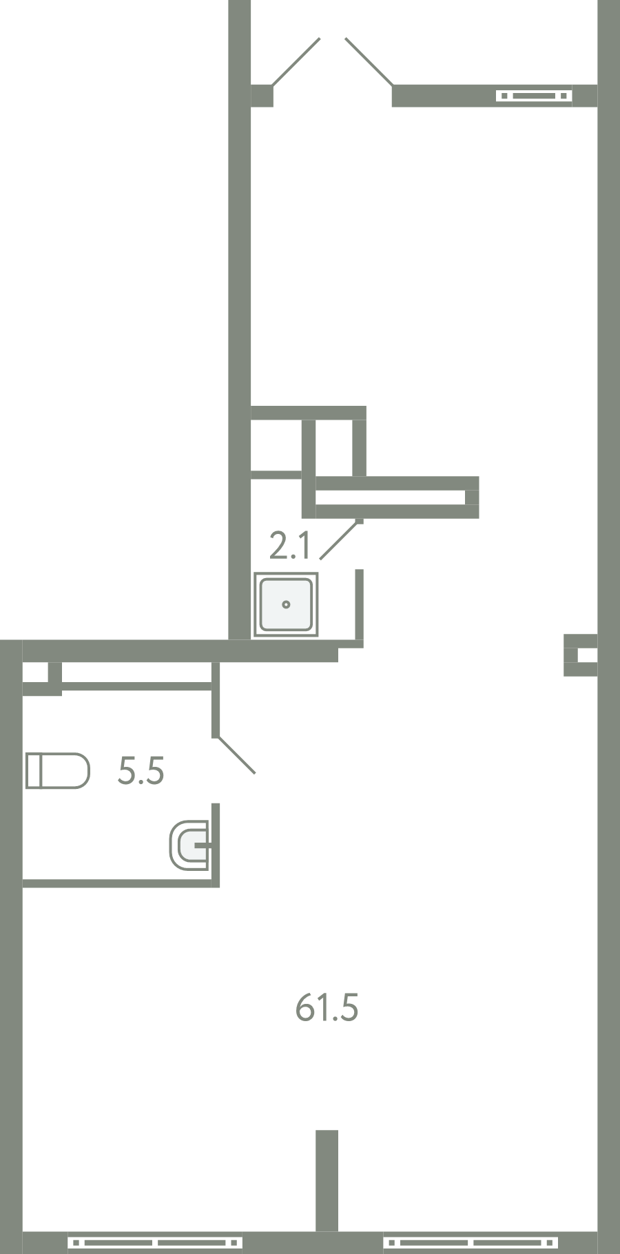 Студия 69,1 м²