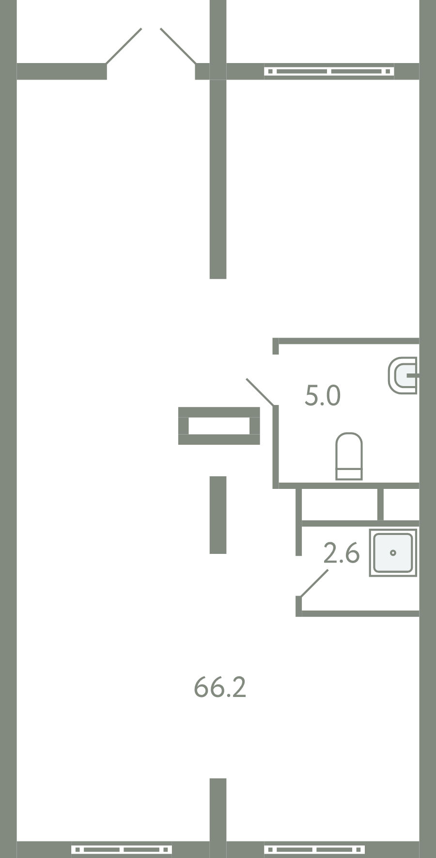 Студия 73,9 м²