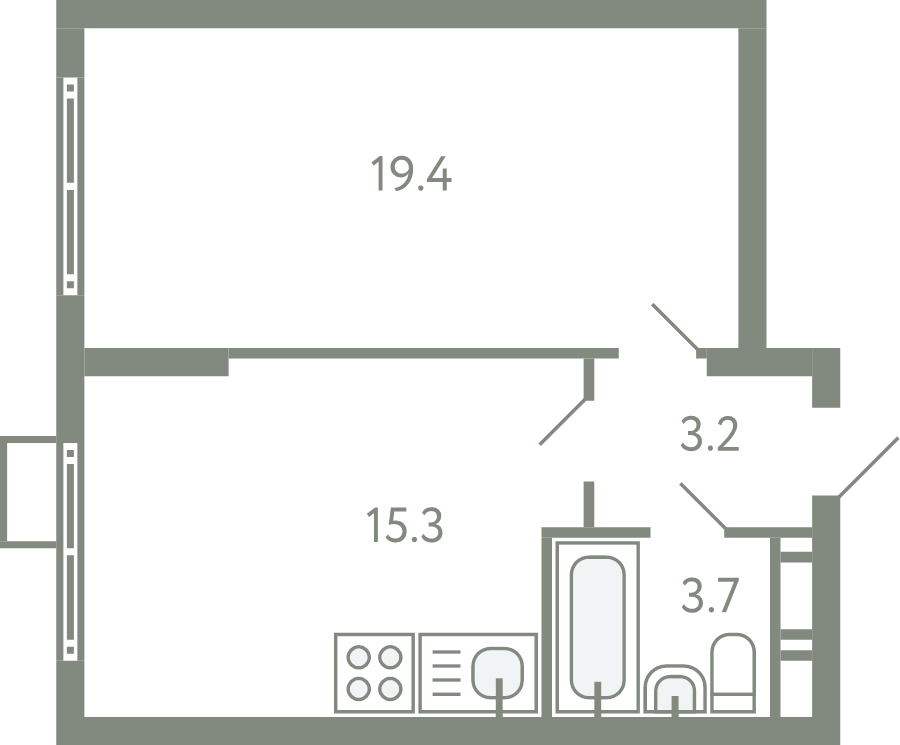 2 ккв (Евро) 41 м²