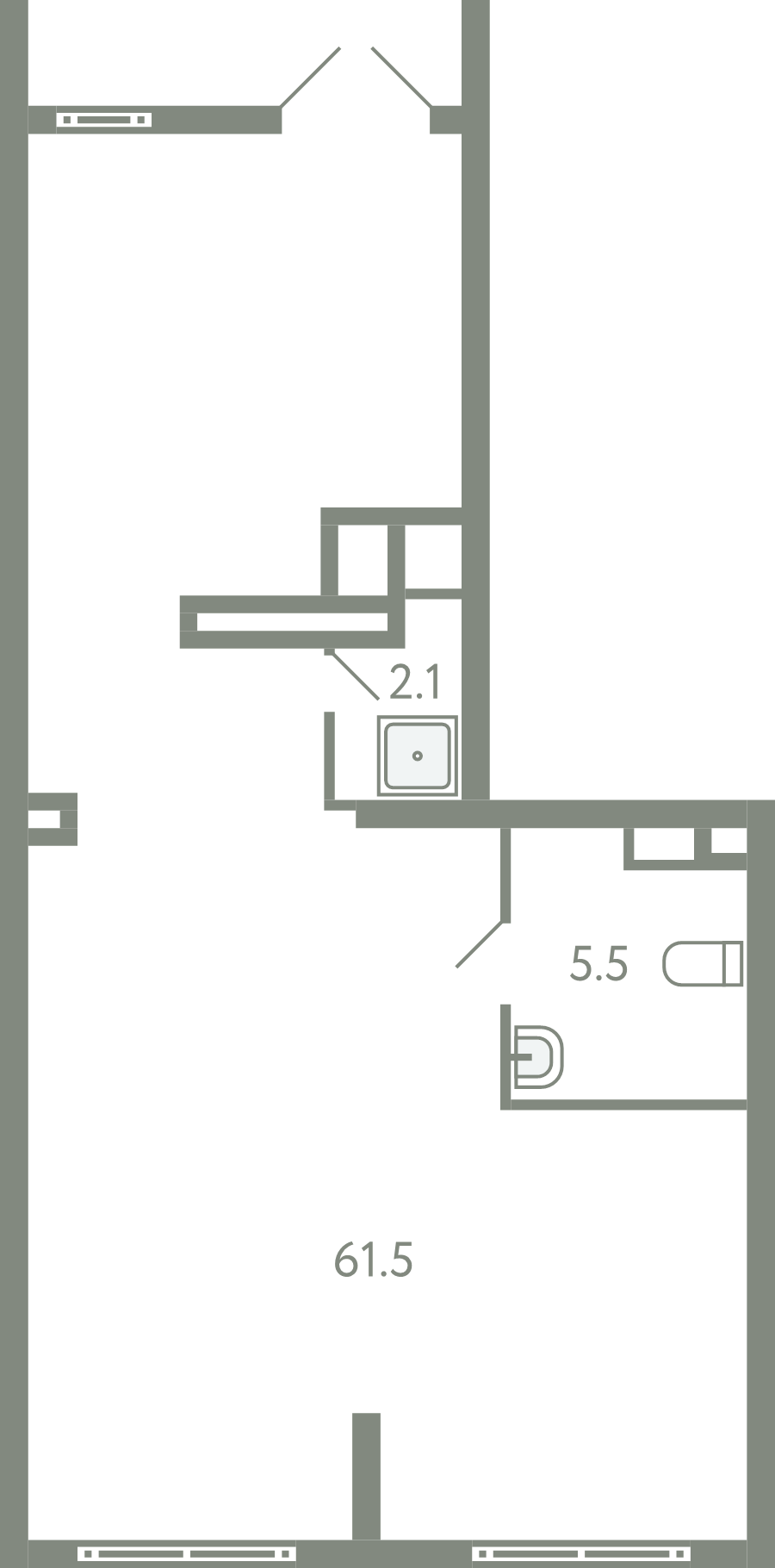 Студия 69,1 м²