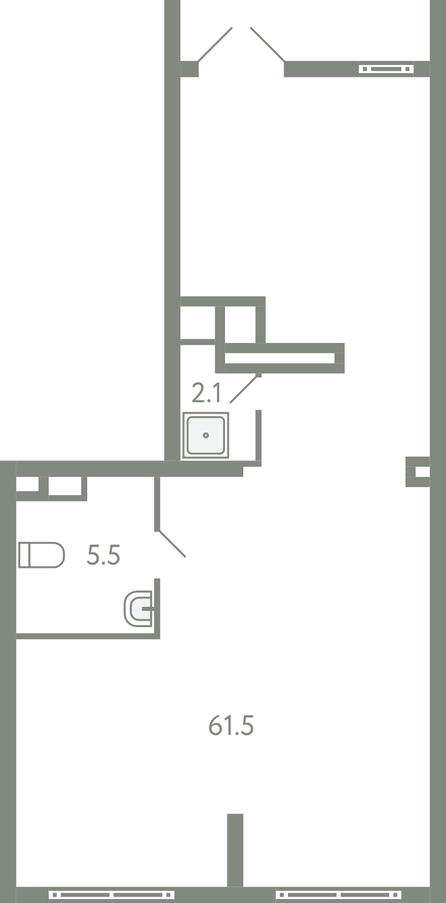 Студия 69,1 м²