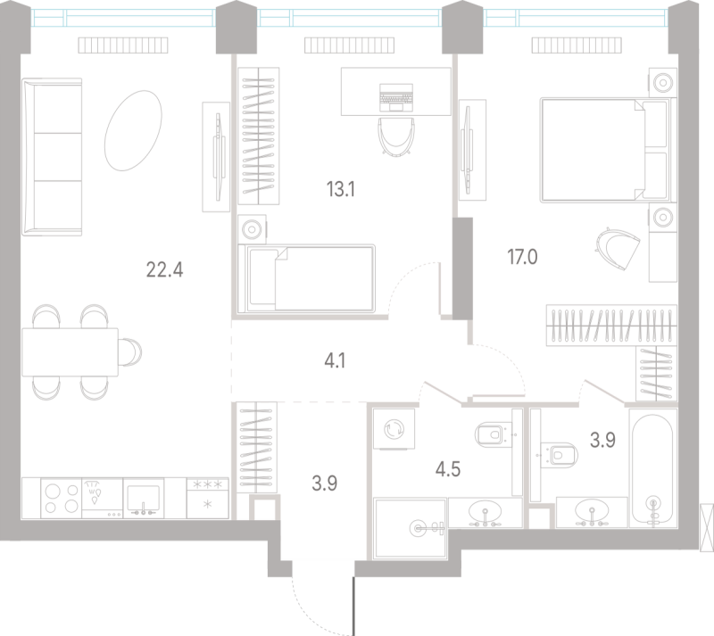 3 ккв (Евро) 68,9 м²