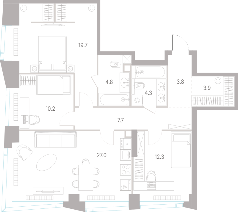 4 ккв (Евро) 93,7 м²