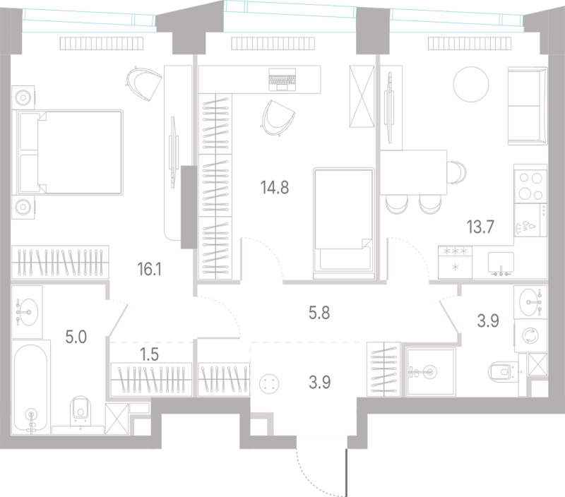 2 ккв 64,7 м²