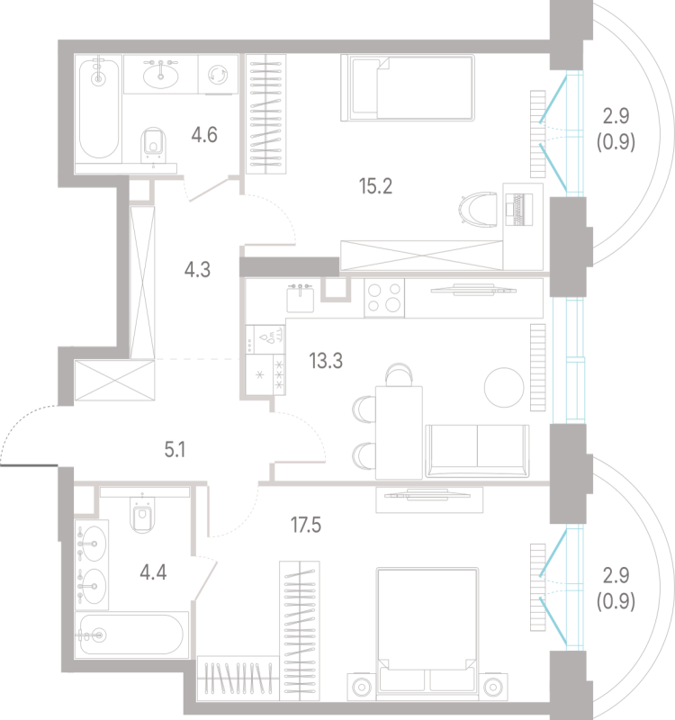 2 ккв 66,2 м²