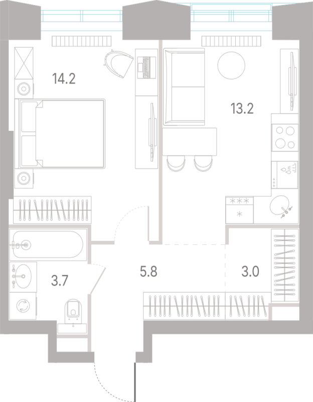 1 ккв 39,9 м²