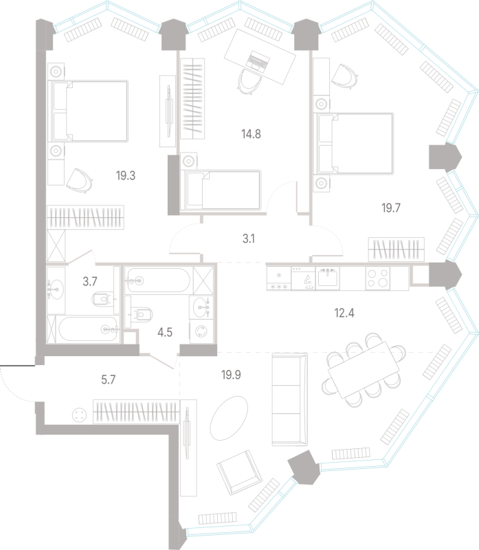 4 ккв (Евро) 103,1 м²
