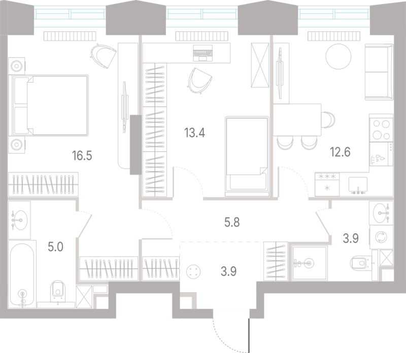 2 ккв 61,1 м²