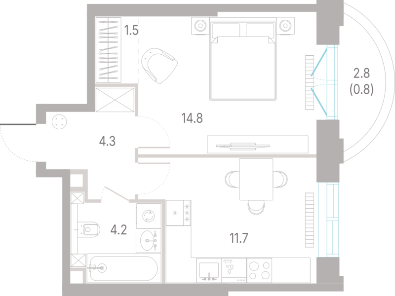 1 ккв 37,3 м²