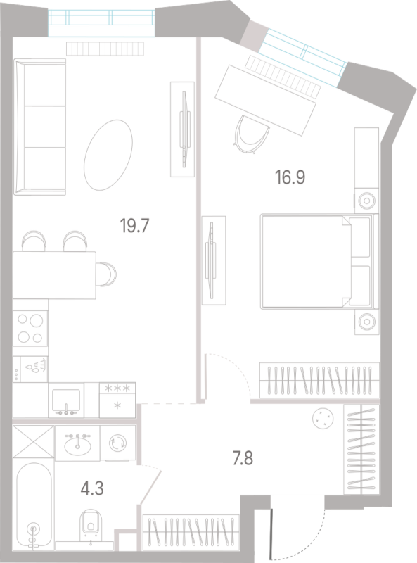 2 ккв (Евро) 48,7 м²