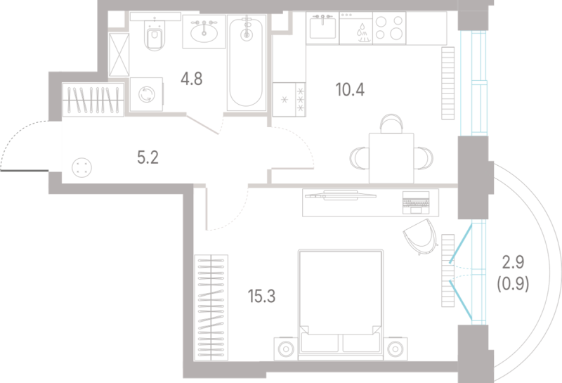 1 ккв 36,6 м²