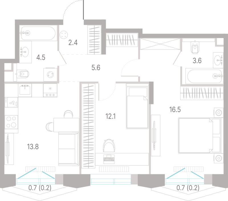 2 ккв 58,9 м²