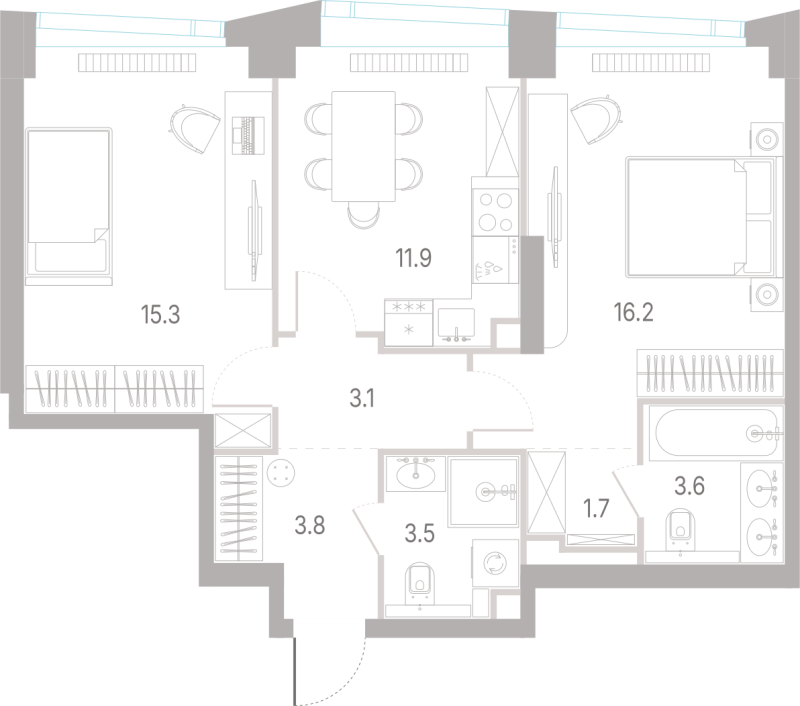 2 ккв 59,1 м²