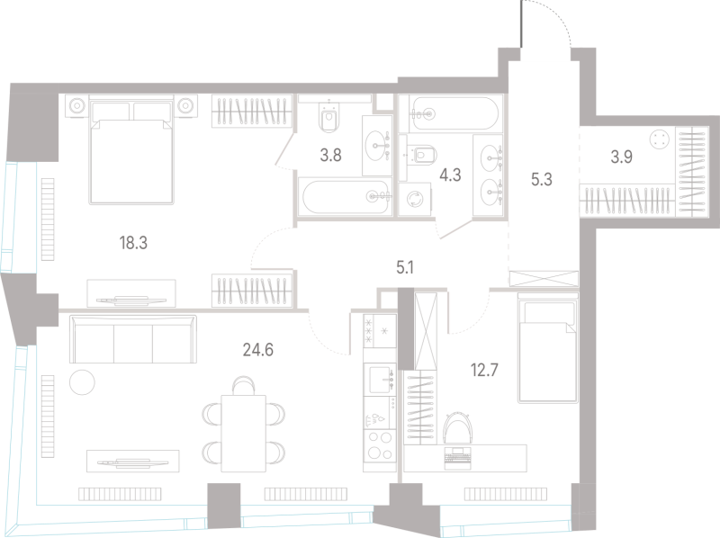 3 ккв (Евро) 78 м²