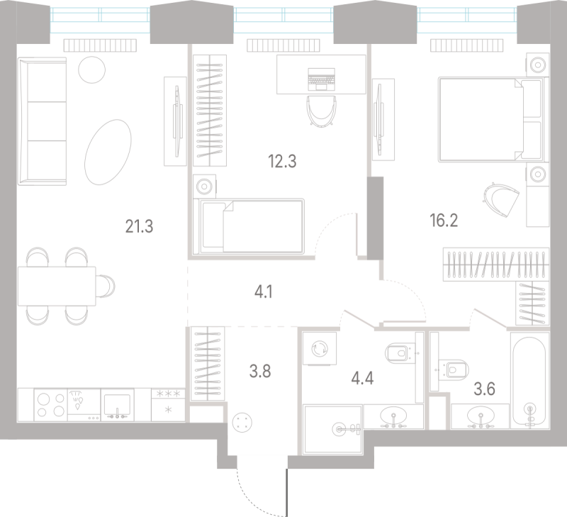 3 ккв (Евро) 65,7 м²