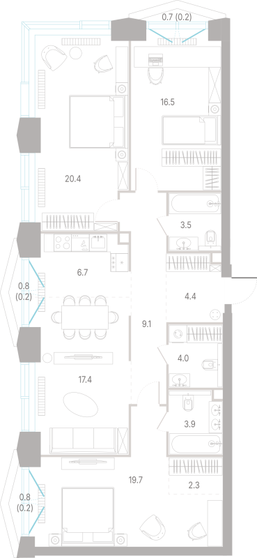 4 ккв (Евро) 108,5 м²