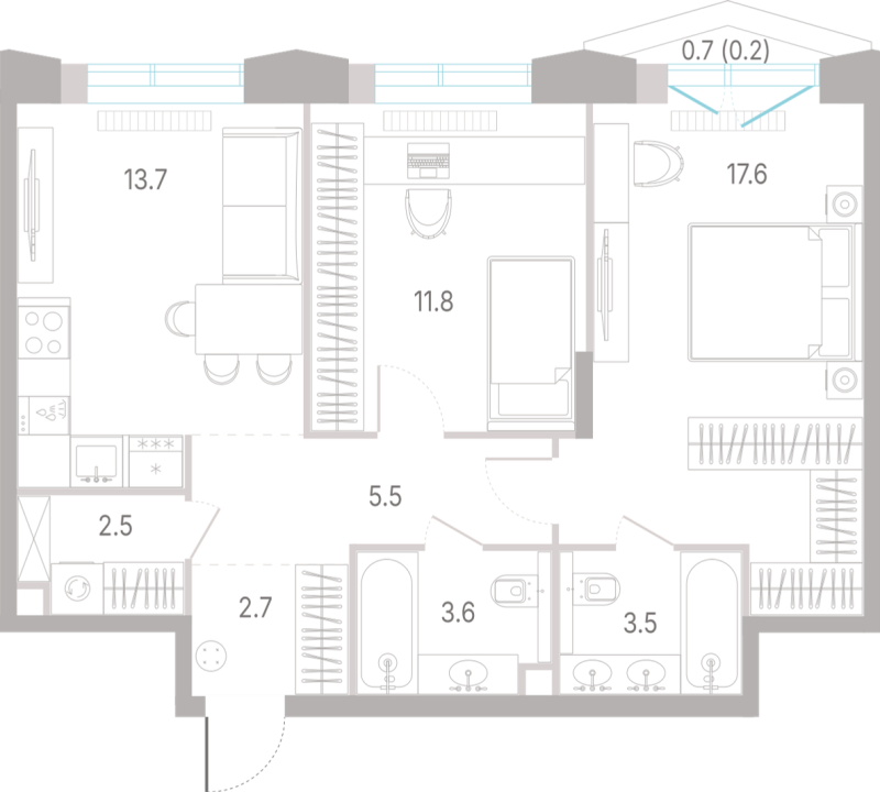 2 ккв 61,1 м²