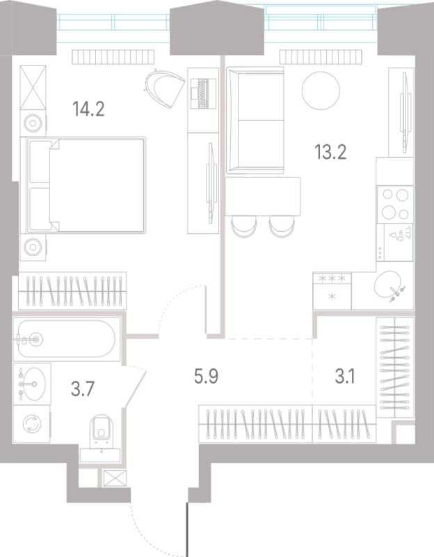 1 ккв 40,1 м²