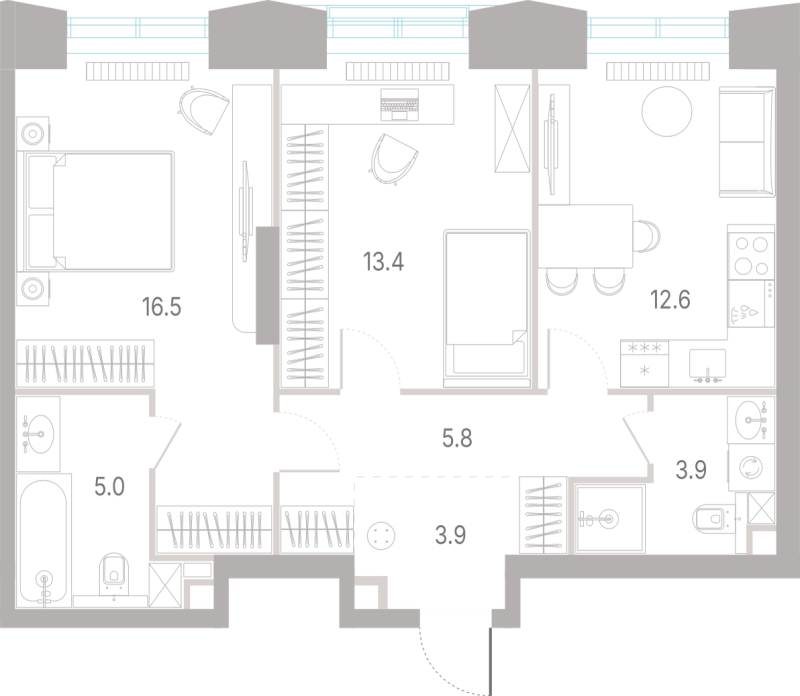2 ккв 61,1 м²