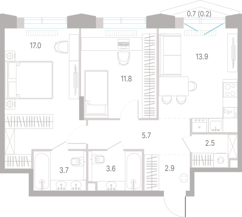 2 ккв 61,3 м²