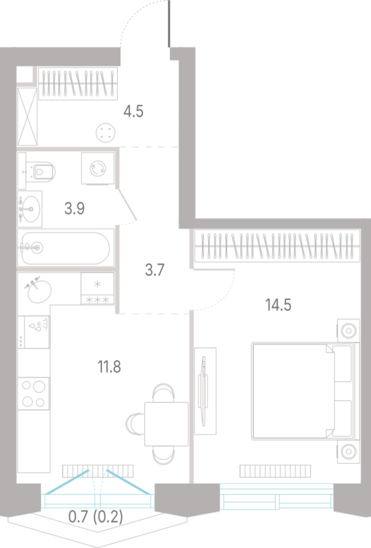 1 ккв 38,6 м²
