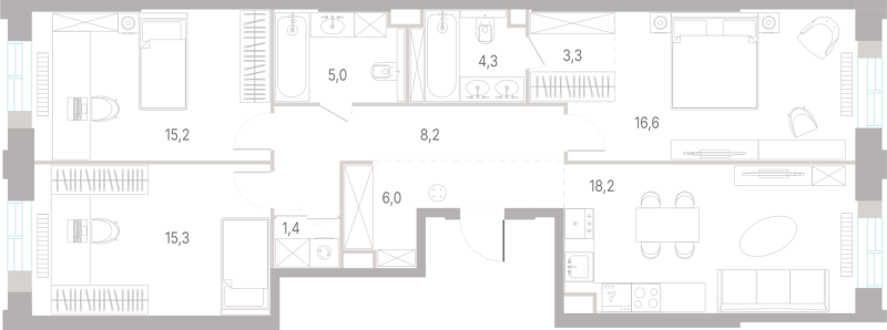 4 ккв (Евро) 93,5 м²