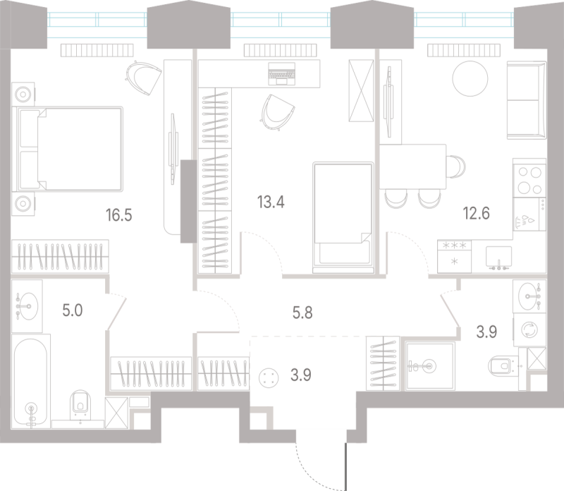 2 ккв 61,1 м²