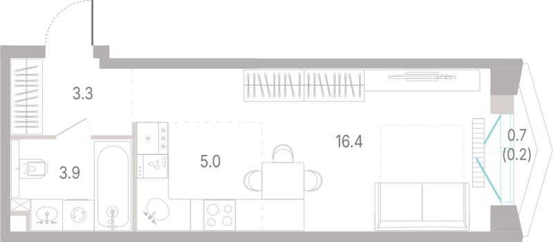 Студия 28,8 м²