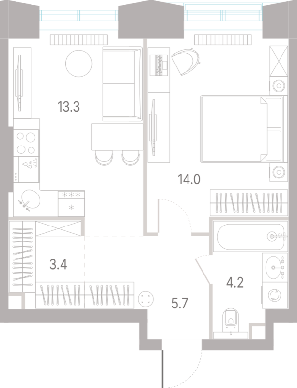1 ккв 40,6 м²