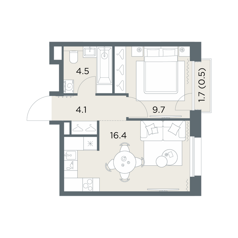 2 ккв (Евро) 35,2 м²