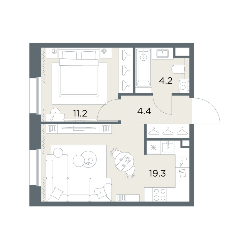 2 ккв (Евро) 39,1 м²