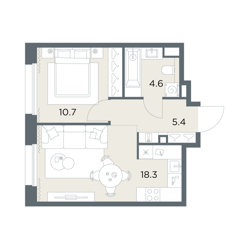 2 ккв (Евро) 39 м²