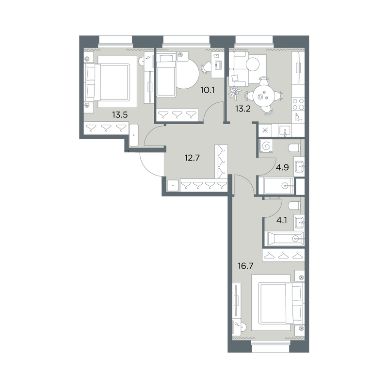 3 ккв 75,2 м²