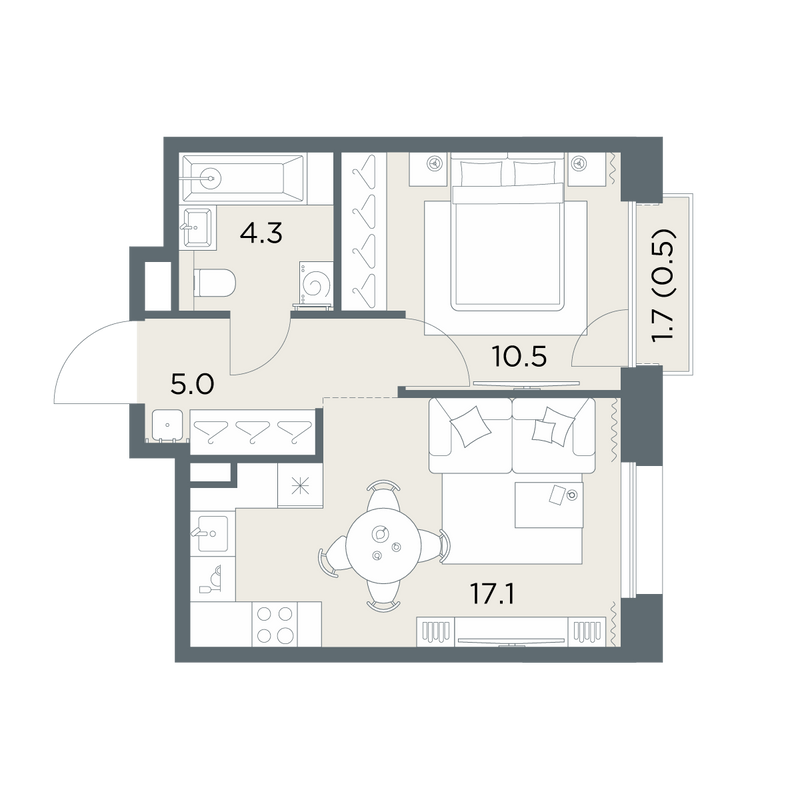 2 ккв (Евро) 37,4 м²