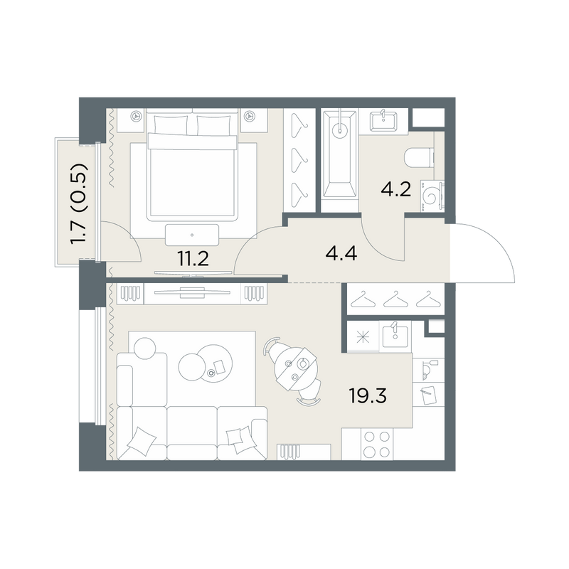 2 ккв (Евро) 39,6 м²