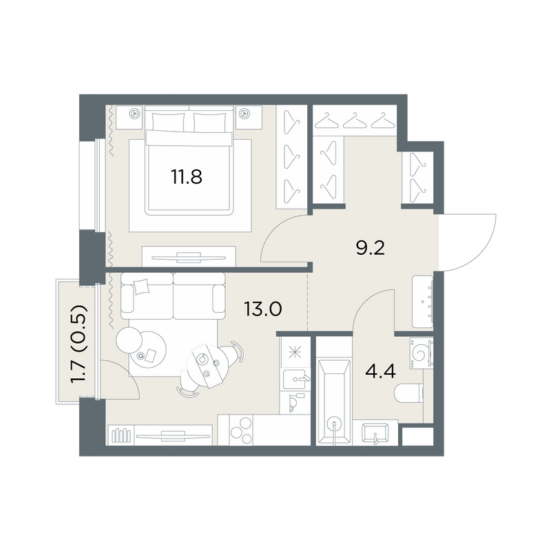 1 ккв 38,9 м²