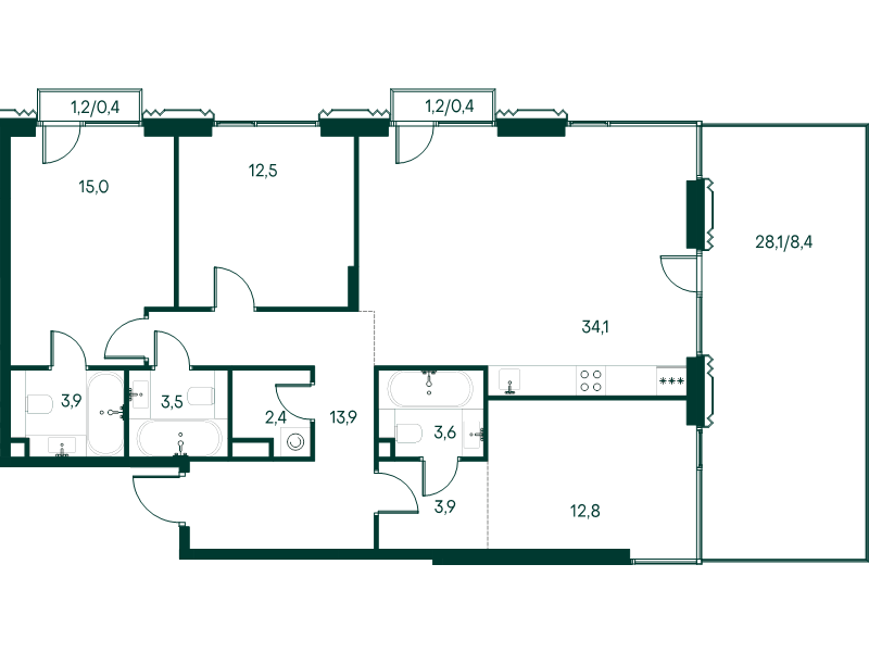 4 ккв (Евро) 114,8 м²