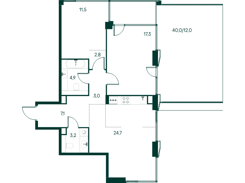 3 ккв (Евро) 86,5 м²