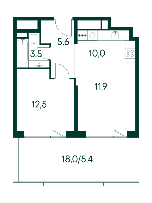 2 ккв (Евро) 48,9 м²