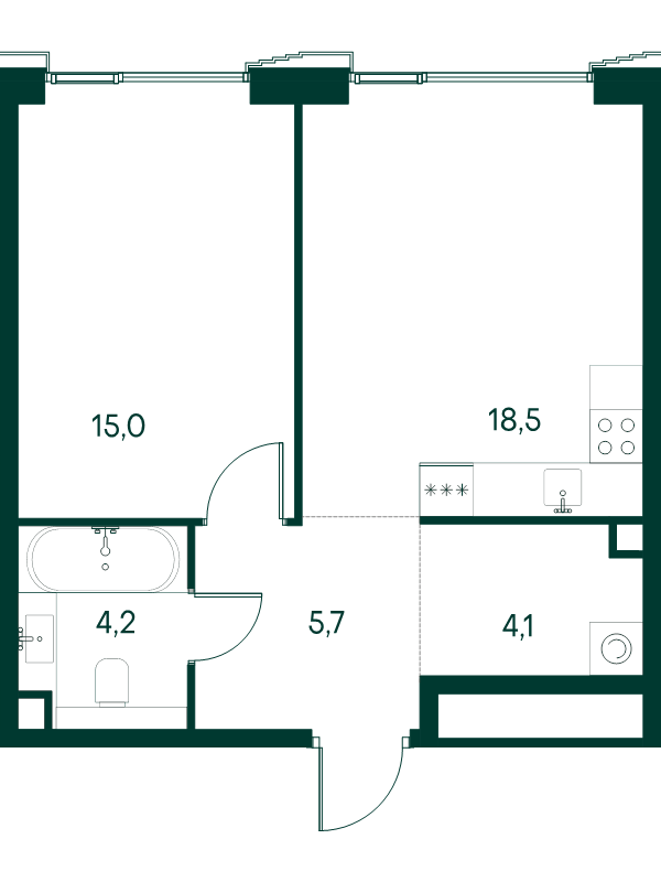 2 ккв (Евро) 47,5 м²