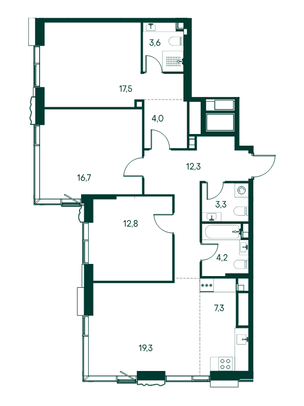4 ккв (Евро) 101 м²
