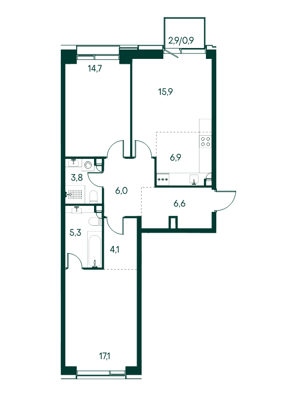 3 ккв (Евро) 81,3 м²